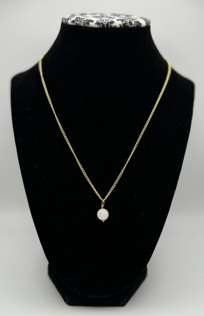 Gem Drop Necklace - Rose Quartz