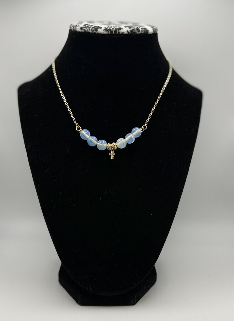 Baby Cross Choker - Opal