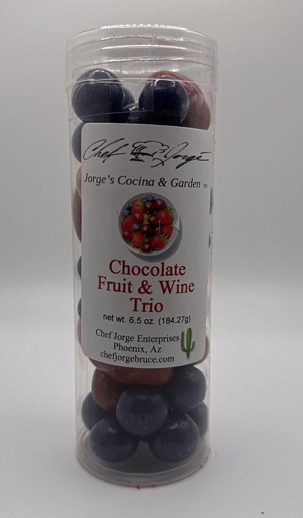 Wine Infused Trio of Chocolate Coated Berries - Cherry, Blueberry, Strawberry