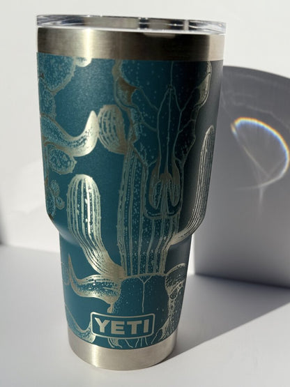 Cow Skull & Cactus Engraved 30oz Yeti