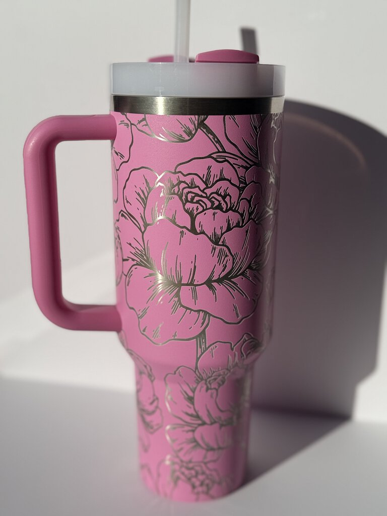 Peonies Engraved Peony 40oz Stanley