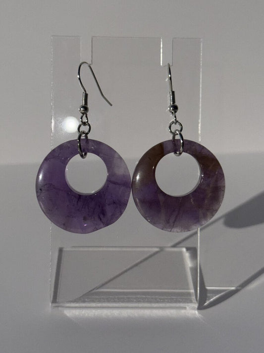 Amethyst Hoop Earrings