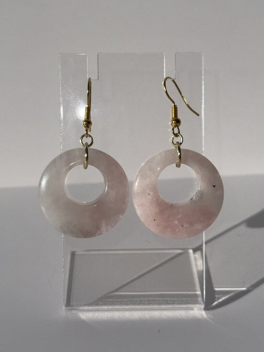 Rose Quartz Hoop Earrings