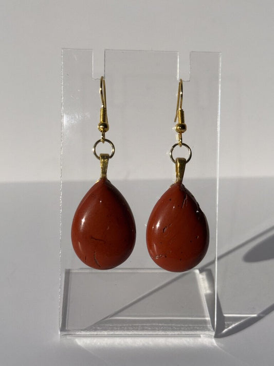 Red Jasper Tear Drop Earrings