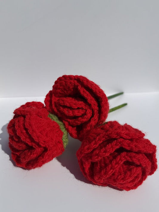 Red Crochet Rose