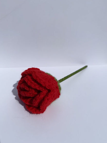 Red Crochet Rose