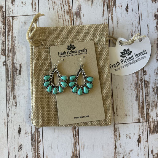 Turquoise Fan Earrings