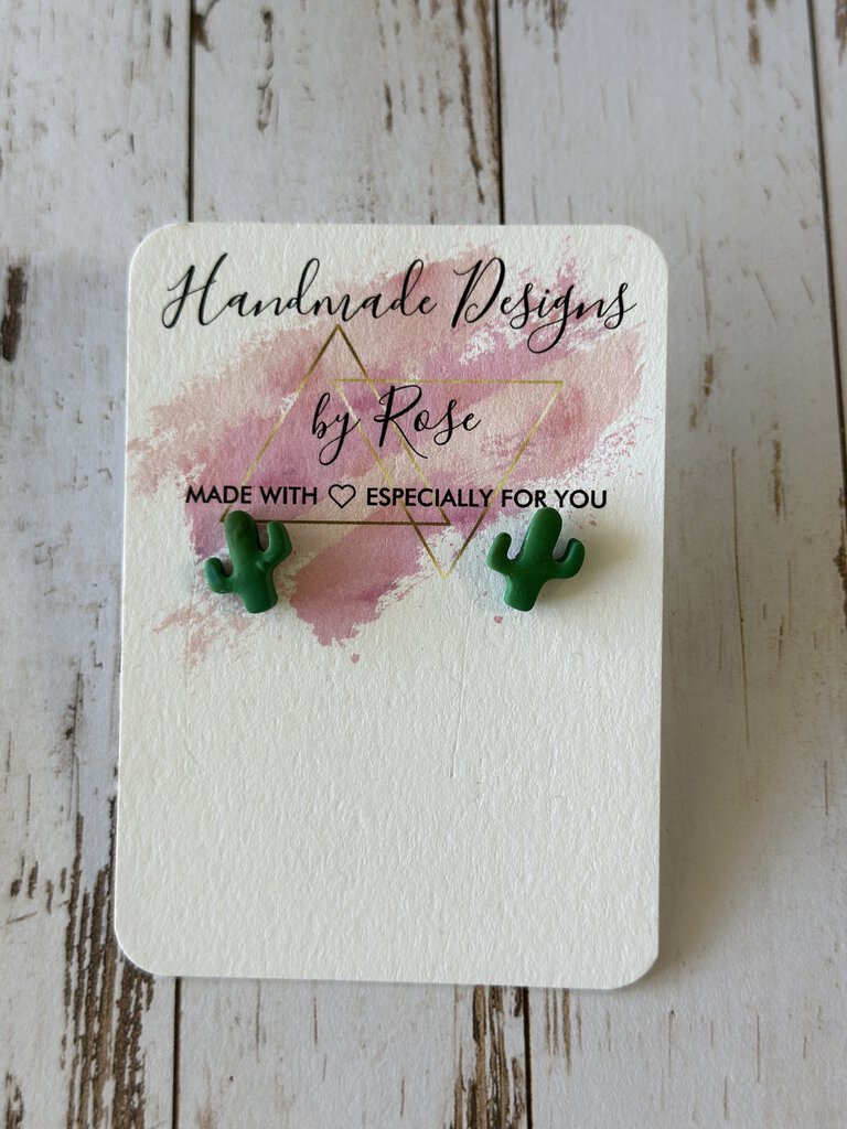 Green baby saguaro studs